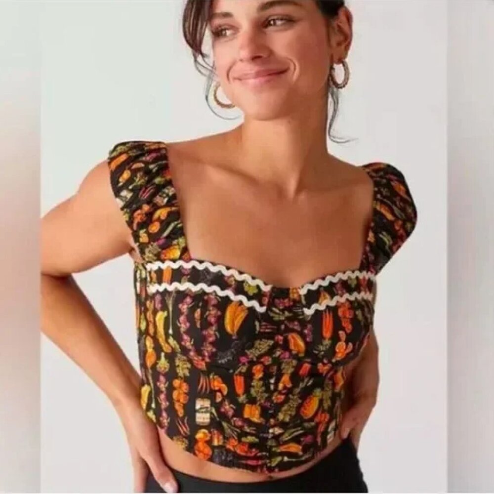 Urban Outfitters Fruits & Veggies Corset Top